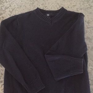 Gap navy blue soft cotton v neck sweater